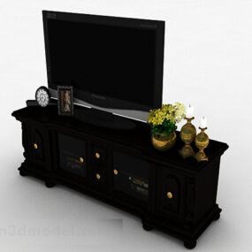 Μαύρο έπιπλο τηλεόρασης 3d μοντέλο