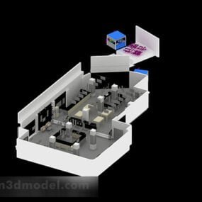 Sala de exposición del salón de negocios móvil de China modelo 3d