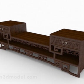 Chinese Solid Wood Tv Cabinet V1 3d model