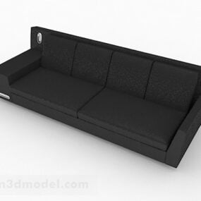 Schwarzes Multisitzer-Sofa 3D-Modell