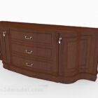 Model 3d kabinet pejabat kayu coklat