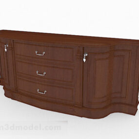 2д модель коричневого деревянного офисного шкафа V3