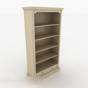 Light Brown Home Bookcase V2 3d model