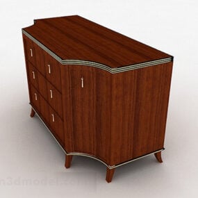 1д модель коричневого деревянного входного шкафа V3