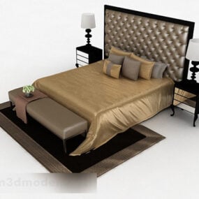 European Double Bed 3d model