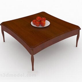 Drewniany prosty stolik kawowy V1 Model 3D