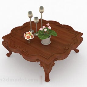 Chinese Wooden Tea Table V2 3d model