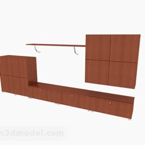 خزانة تلفزيون خشبية بسيطة V2 نموذج ثلاثي الأبعاد