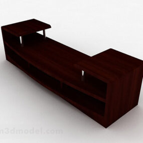 Brown Wooden Tv Cabinet V17 3d model