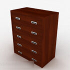 Brown Wooden Office Cabinet V3
