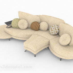 1д модель желтого многоместного дивана V3