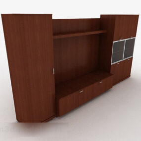 Brown Wooden Tv Cabinet V20 3d model