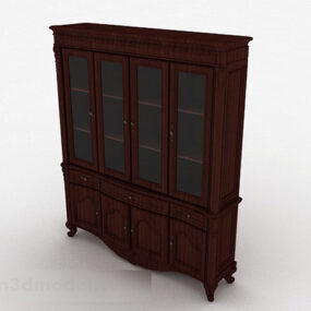 Modern Bookcase Black Wood 3d model