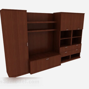 Brown Wooden Tv Cabinet V21 3d model