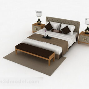 European Style Home Double Bed V3 3d model