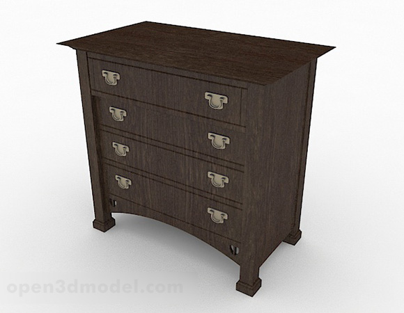 Brown Wooden Bedside Table V7 Free 3d Model - .Max - Open3dModel - 332115
