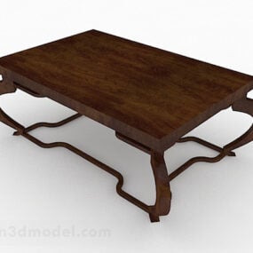 Chinese Style Brown Wooden Coffee Table 3d model