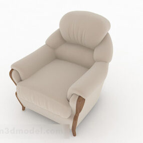 Light Brown Single Sofa V1 3d model