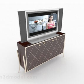 Brown Wooden Tv Cabinet V22 3d model
