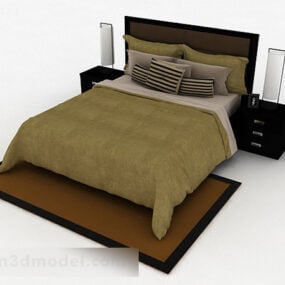 Modelo 1d moderno de cama de casal V3