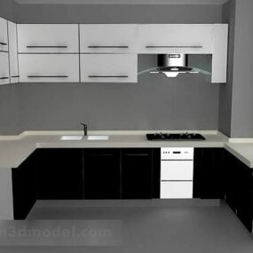 Moderni keittiön sisustus 3D-malli