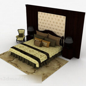 European Style Home Double Bed V4 3d model