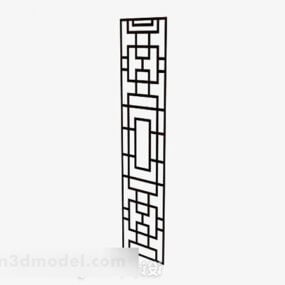 Holztrennwand im chinesischen Stil V2 3D-Modell