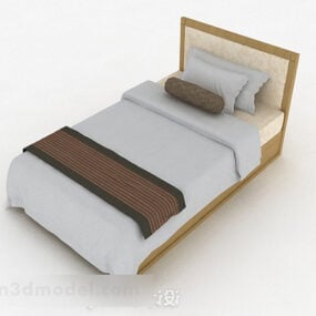 3д модель простой мебели с односпальной кроватью