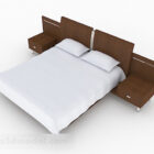 Einfaches Doppelbett aus Holz V1