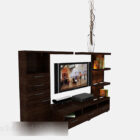 خزانة تلفزيون خشبية بني