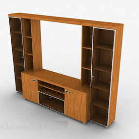 Brown Wooden Tv Cabinet V23 3d model