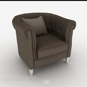 Model 3d Perabot Sofa Tunggal Coklat