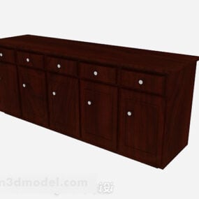 Brown Wooden Storage Cabinet V1 3d model