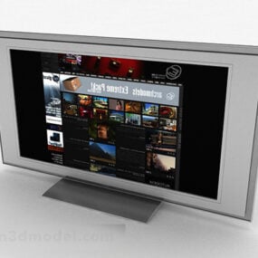 3D-Modell eines elektronischen grauen Fernsehers