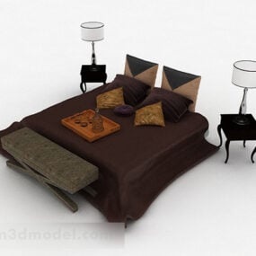 Home Furniture Double Bed 3d model
