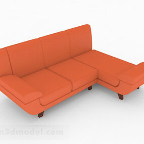 Orange Multiseater Sofa V1 3d model