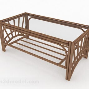 Modelo 3D de móveis de mesa de centro marrom