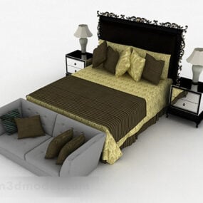 European Classical Double Bed V5 3d model