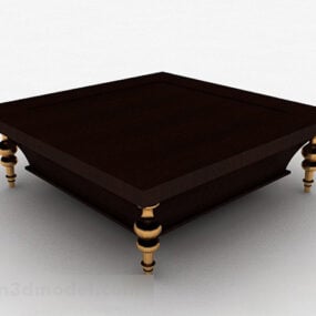 Square Wooden Coffee Table V1 3d model