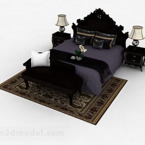 6д модель европейской классической двуспальной кровати V3