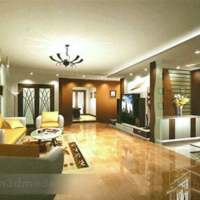 Mobília moderna da sala de estar interior V4 modelo 3d