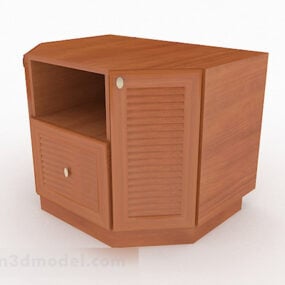 Bruin houten nachtkastje V10 3D-model