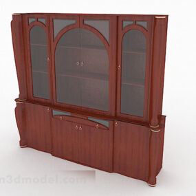 قفسه کتاب خانه چوبی V1 مدل سه بعدی