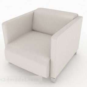 Hvit Single Sofa Møbler 3d modell