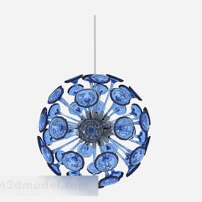 Lampadario blu Design modello 3d