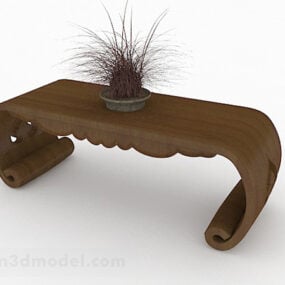 चीनी लकड़ी की चाय टेबल डिजाइन 3डी मॉडल