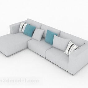 3d модель сірого багатомісного дивана