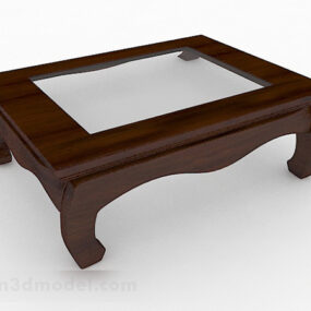 Bruin houten salontafel ontwerp V2 3D-model