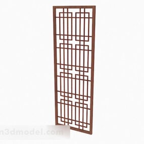 Chinese Style Wooden Partition Design 3d model