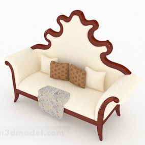 דגם 3D עיצוב ספה דו-מושבית צהובה